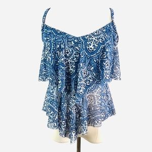 Beach House ruffle layer tankini top